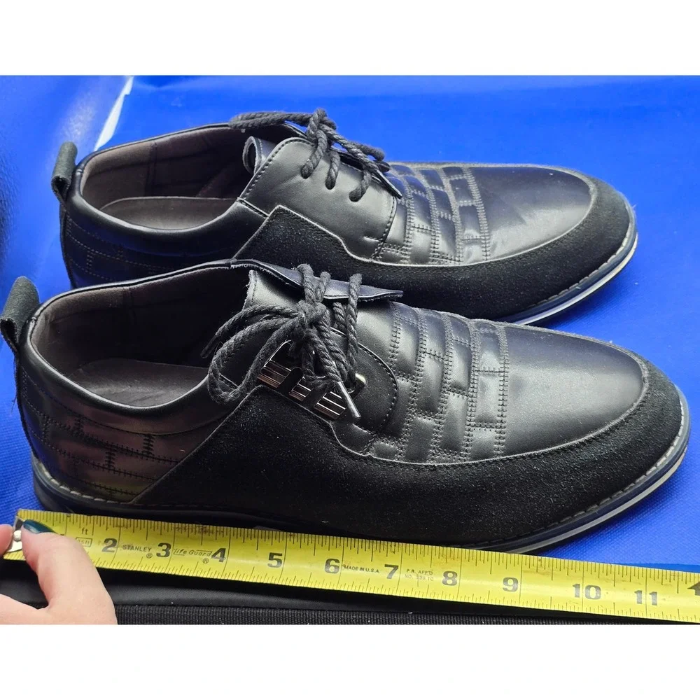 Gatsby Mens Black Leather Suede Dress Shoes Sneakers Size 11.5 45.5 EU